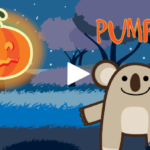 Filastrocca di Halloween in Inglese, un immagine tratta dal video animato di halloween realizzato da Ardoq con i personaggi delle serie di libri in Iglese per bambini di Learn with Mummy